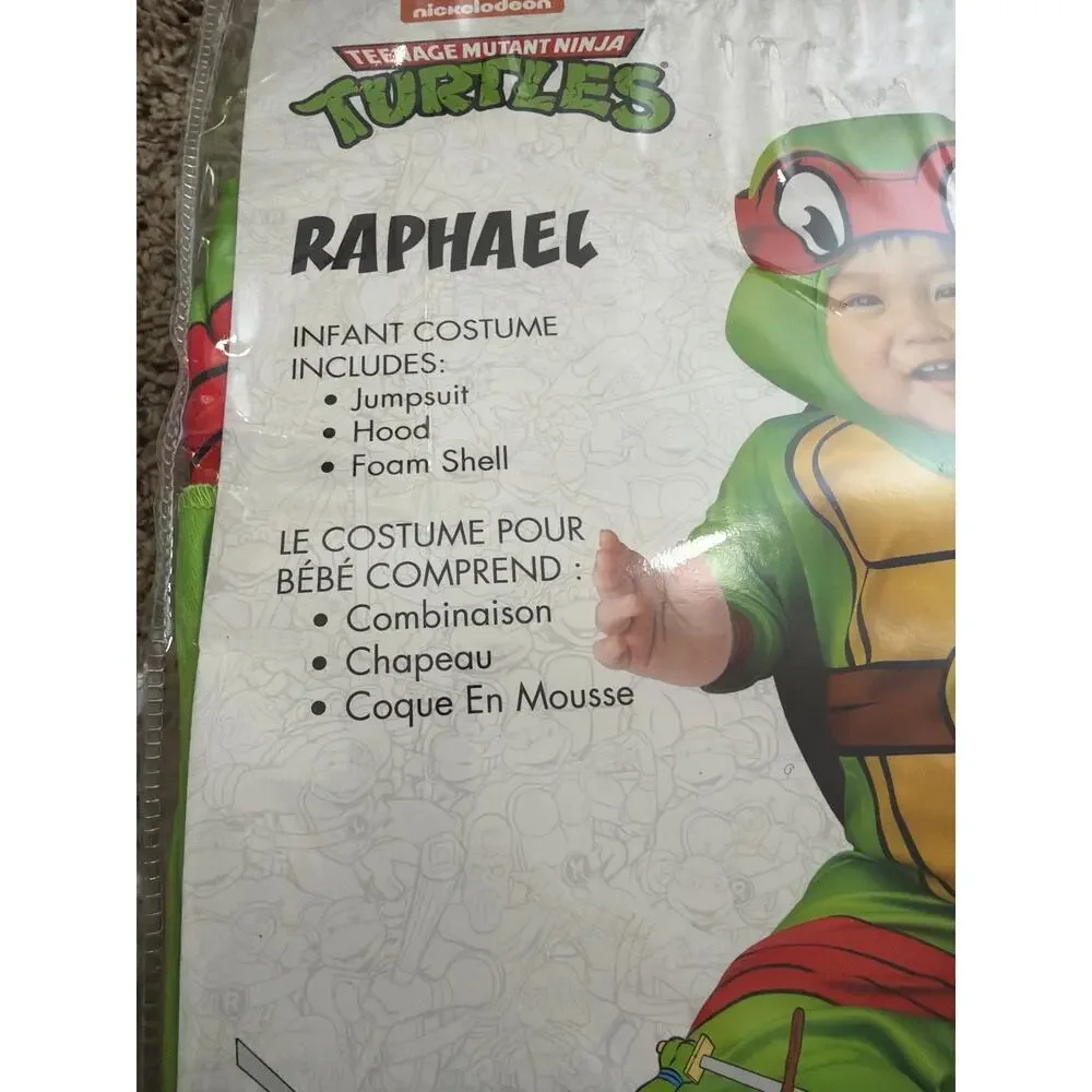 TMNT Raphael Costume Ninja Turtles Halloween Jumpsuit InSpirit NEW Size 6-12 MTH